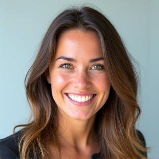 Portrait professionnel d'Élodie Rousseau, une jeune femme souriante.