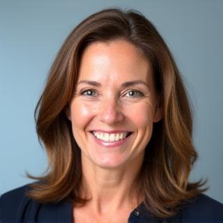 Portrait professionnel de Marie Dubois, une femme souriante aux cheveux châtains clairs.
